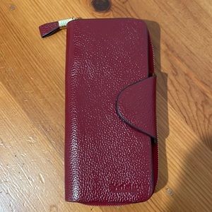 Beautiful red/burgundy wallet with suede interior